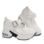 Damen Sportliche Sneakers mit atmungsaktivem Netzdesign und verstellbarem Riemen