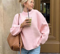 Damen lässiger Pullover mit überschnittenen Schultern R&B