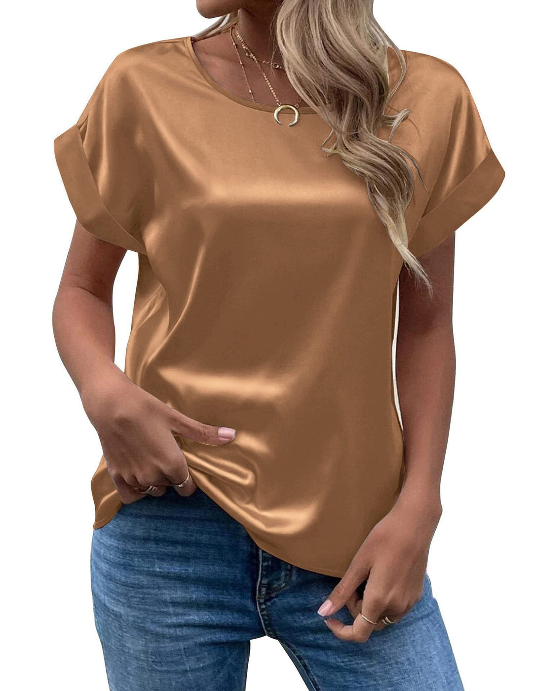 Damen Satin Bluse R&B
