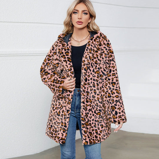 Damen futuristische Leopardenfelljacke R&B