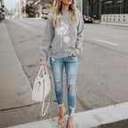 Damen Sweatshirt mit elegantem Pustlumen-Motiv