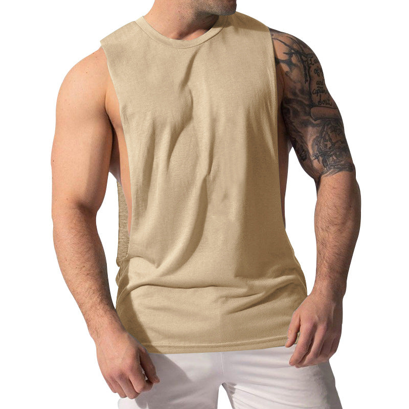 Herren nan Muskelshirt mit extra tiefen Armöffnungen und atmungsaktivem Baumwollmix R&B