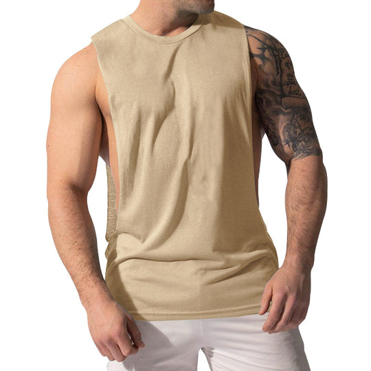 Herren nan Muskelshirt mit extra tiefen Armöffnungen und atmungsaktivem Baumwollmix R&B