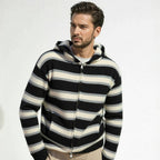 Herren Kapuzenjacke mit modernen Streifen und praktischen Taschen R&B