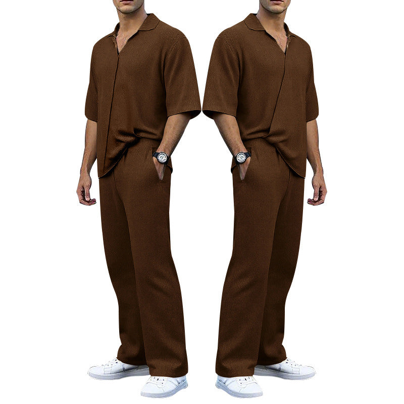 Herren elegantes Freizeit-Outfit aus weichem Strickmaterial mit lässigem Schnitt R&B
