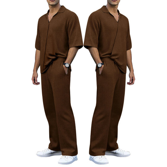 Herren elegantes Freizeit-Outfit aus weichem Strickmaterial mit lässigem Schnitt R&B