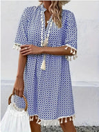 Damen Sommerkleid mit modischem Muster R&B