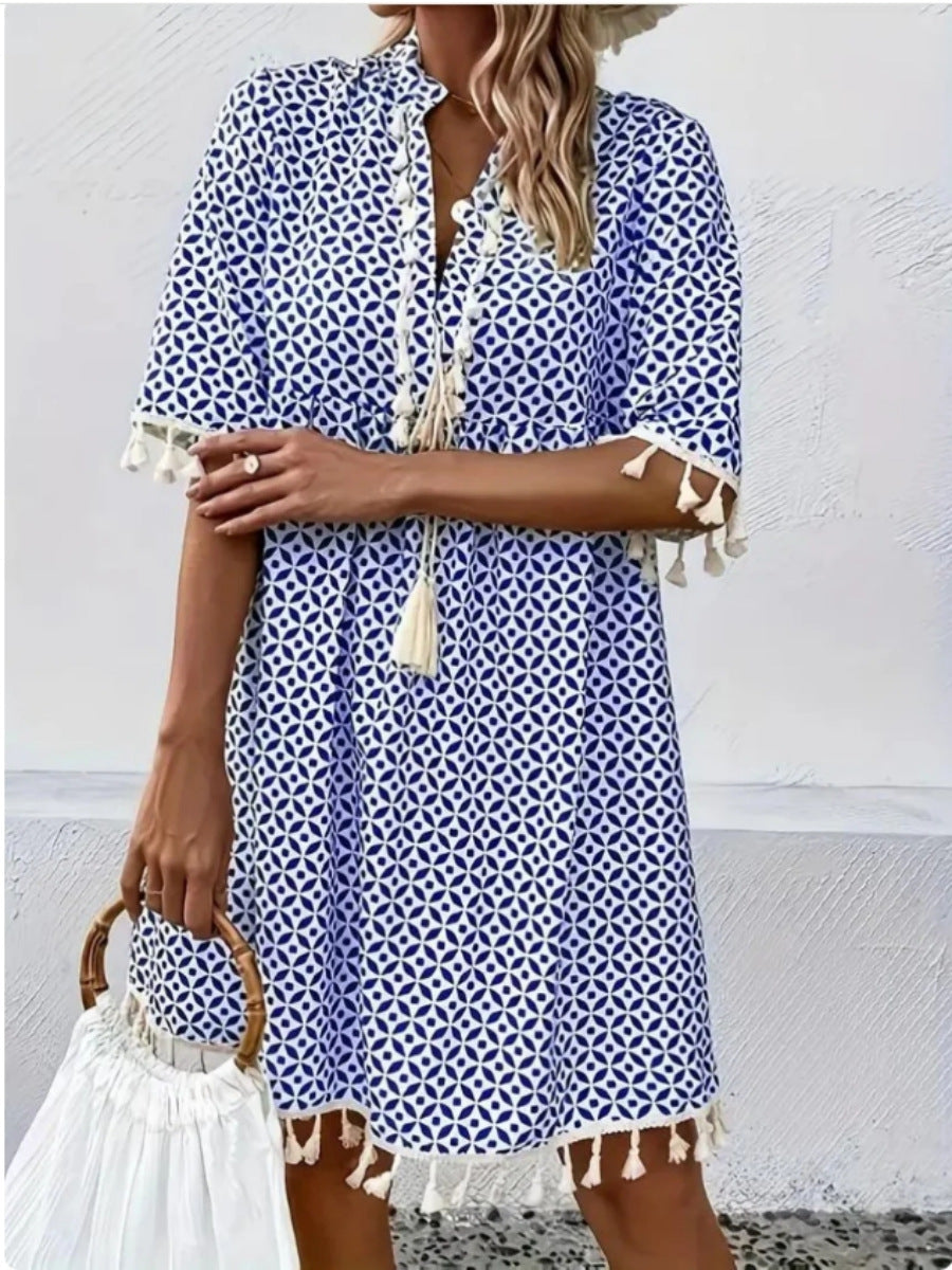 Damen Sommerkleid mit modischem Muster R&B