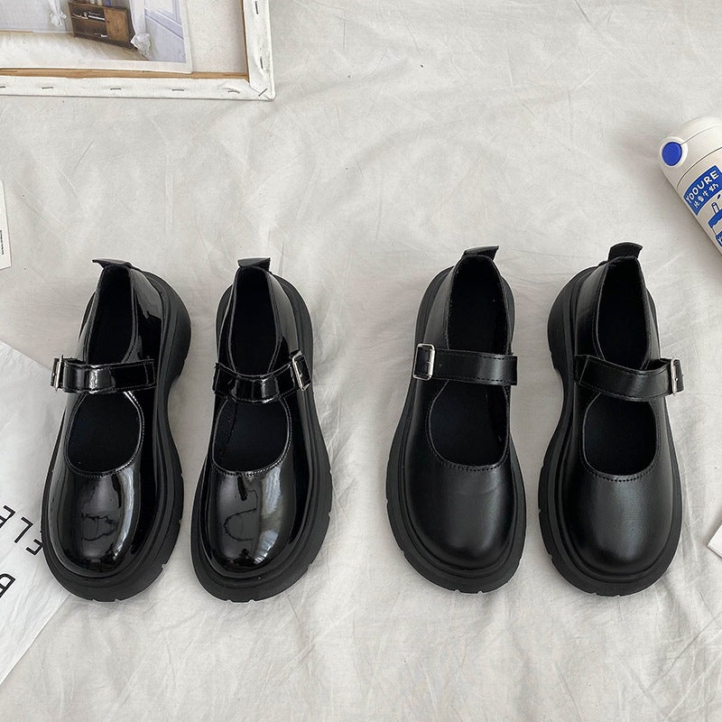 Damen Moderne Schnürschuhe mit elegantem Lackleder und verstellbarem Riemen R&B