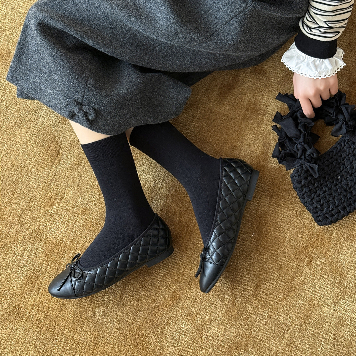 Damen Ballerinas mit elegantem Schleifendetail aus hochwertigem Leder R&B