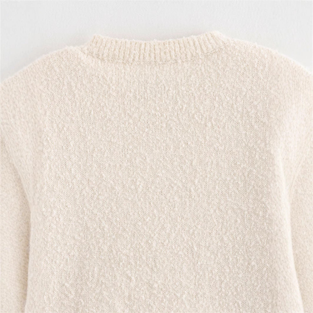 Damen Bouclé-Jacke mit eleganten Schleifen und Fransen R&B