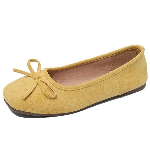 Damen elegante Ballerinas mit schimmernder Oberfläche und zarter Schleifen-Applikation EB