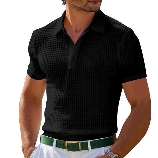 Herren nan Poloshirt mit Strukturstrick und schmalem Schnitt R&B