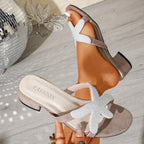 Damen Elegante Riemensandaletten mit funkelndem Schleifendetail R&B