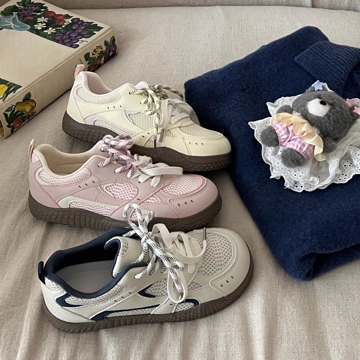 Damen Sneakers mit elastischem Obermaterial und modischem Design R&B