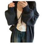 Damen Kuscheliger Strickcardigan mit lässigem Schnitt und weitem Kragen R&B