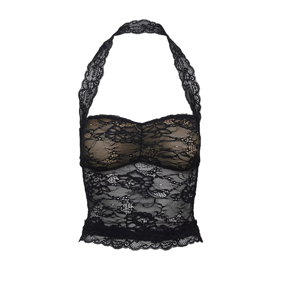 Damen Spitzen-Bustier mit romantischem Häkelmuster und verstellbaren Trägern R&B