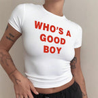 Damen Figurbetontes T-Shirt mit statement Hoodie R&B