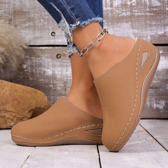 Damen Bequeme Clogs mit seitlichen Einschnitten und weichem Fußbett R&B
