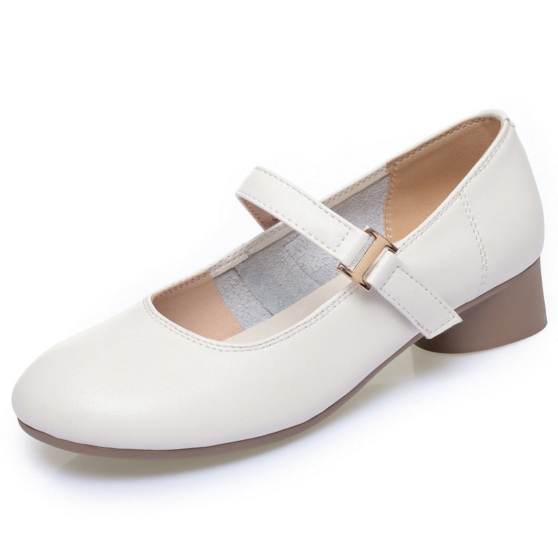 Damen Mary Jane Ballerinas mit verstellbarem Riemen und bequemem Blockabsatz R&B