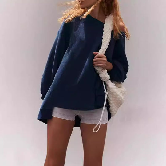 Damen Oversized Sweatshirt mit lässigem Schnitt und praktischen Taschen R&B