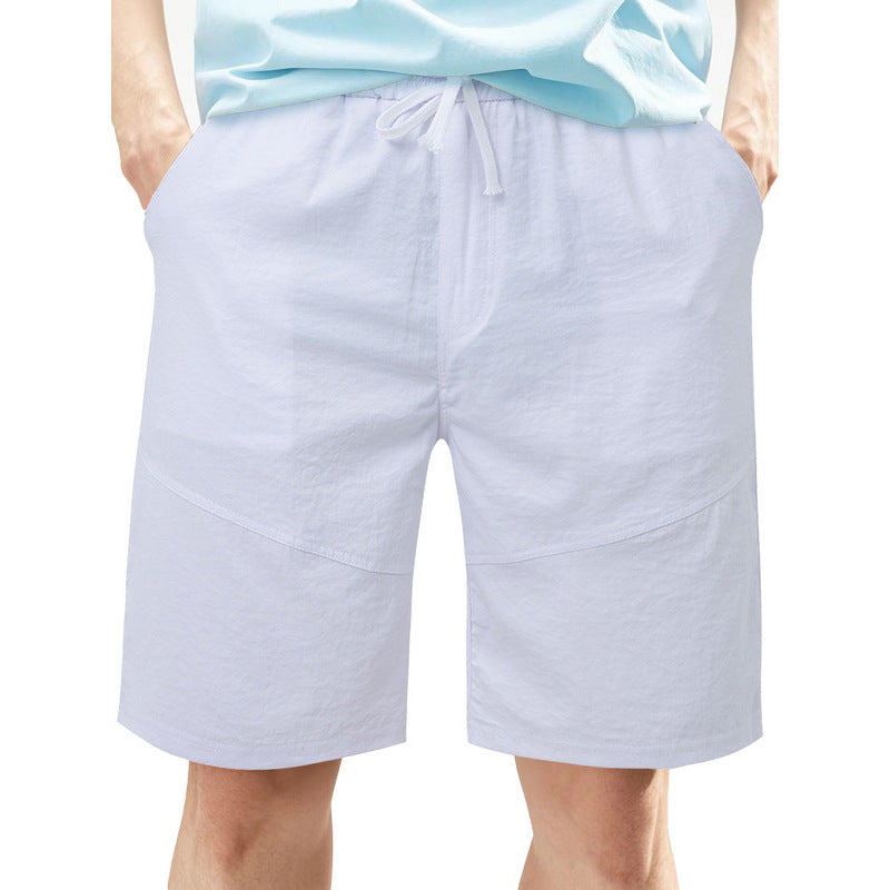 Herren nan knielange Leinenmix-Shorts mit elastischem Kordelzugbund und seitlichen Schubtaschen R&B