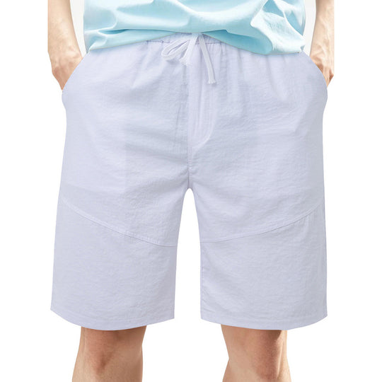 Herren nan knielange Leinenmix-Shorts mit elastischem Kordelzugbund und seitlichen Schubtaschen R&B