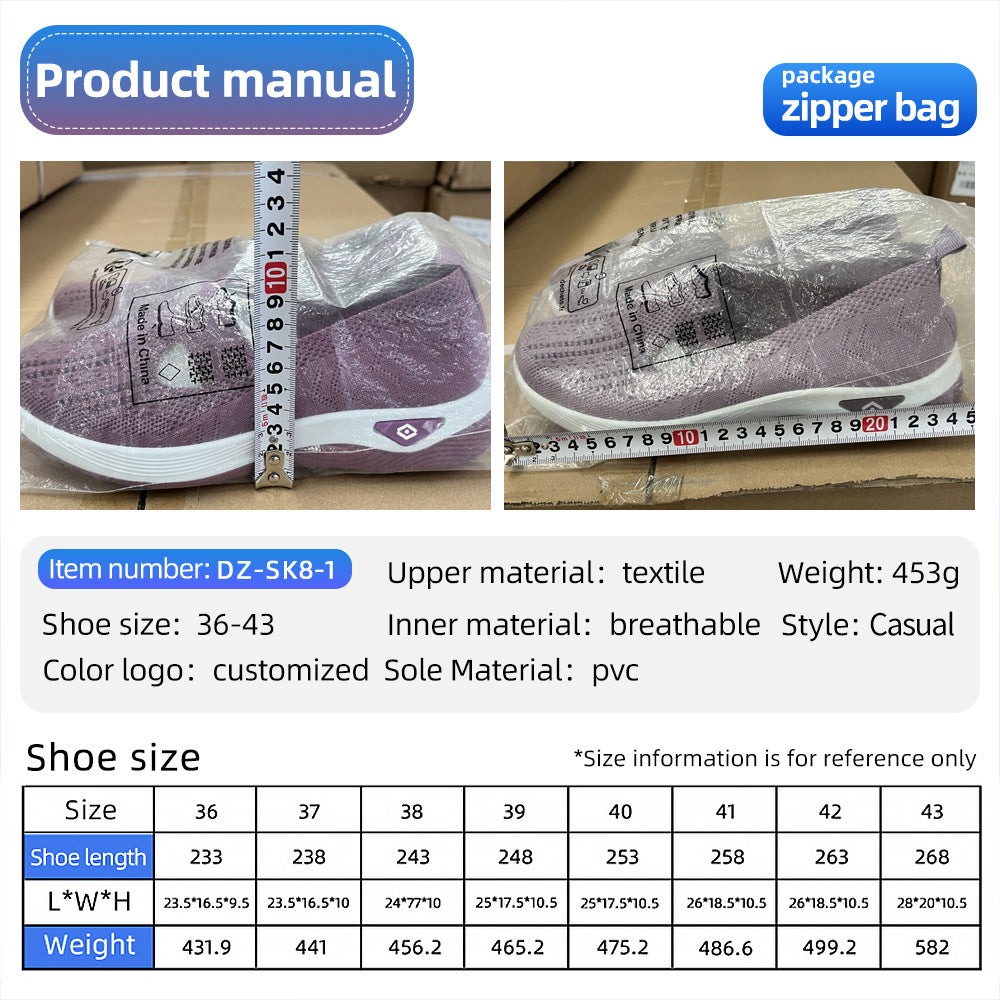 Damen Atmungsaktive Slip-On Sneakers mit elastischem Einsatz und rutschfester Sohle R&B