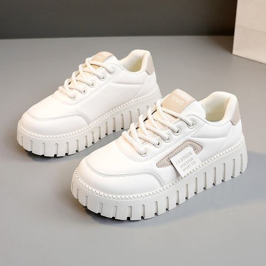 Damen sportliche Plateau-Sneaker mit atmungsaktivem Obermaterial und rutschfester Sohle R&B