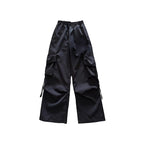 Damen Cargo-Hose im urbanen Stil mit seitlichen Taschen und elastischem Bund