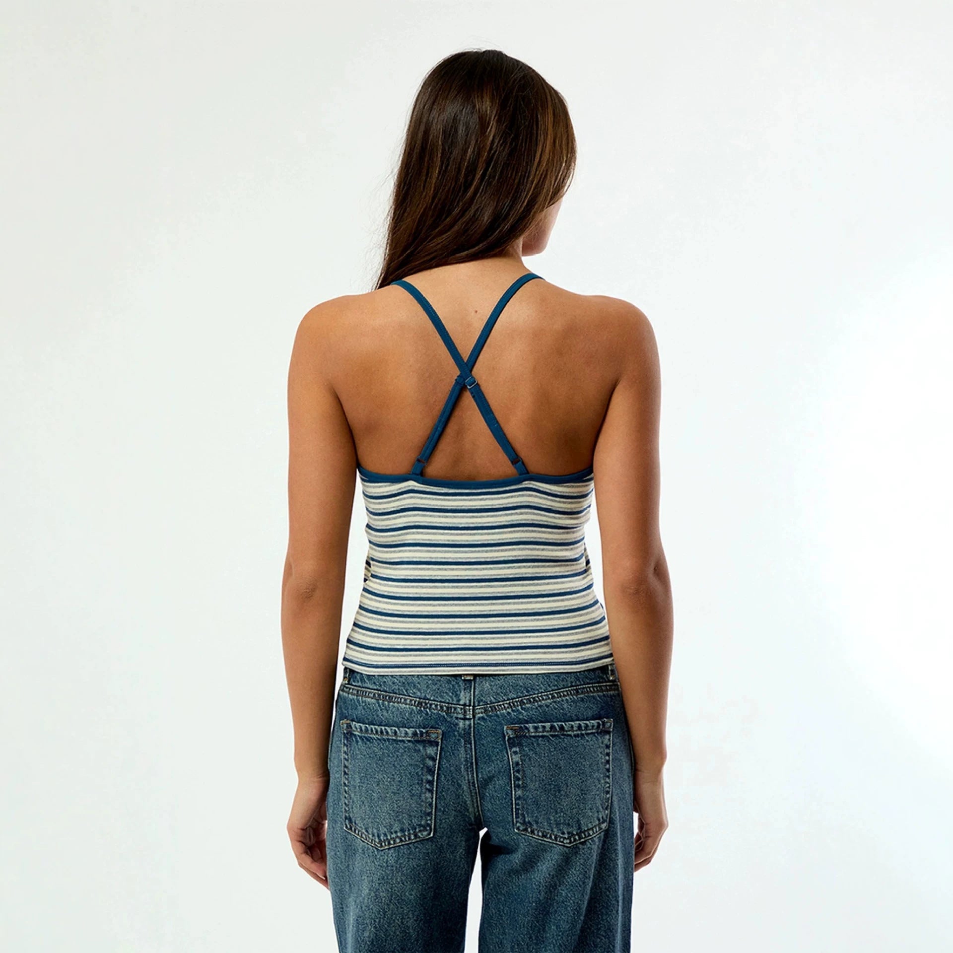 Damen Camisole-Top im lässigen Streifendesign mit verstellbaren Trägern R&B