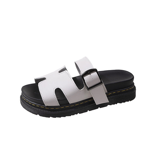 Damen bequeme Riemensandalen mit modischer Schnalle und gepolsterter Sohle R&B