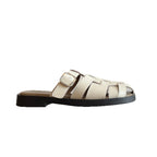 Damen Elegante Woven Sandalen im Metallic-Look mit verstellbarem Riemen