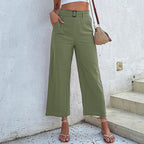 Damen Culotte-Hose mit hohem Bund und Gürtel