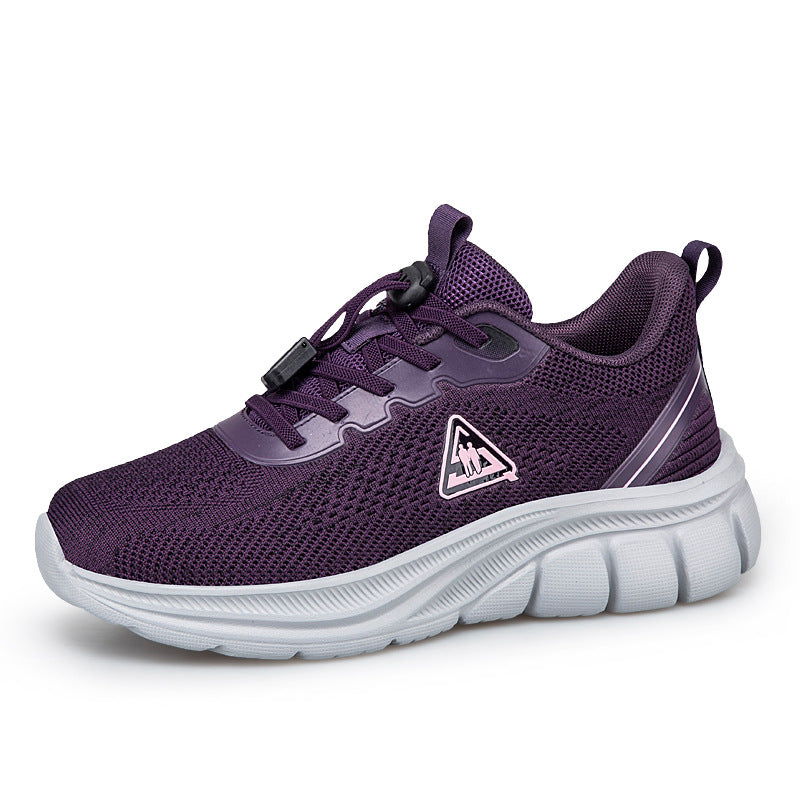 Damen nan leichter atmungsaktiver Strick-Walking-Sneaker mit Schnellzugverschluss und ergonomischer EVA-Dämpfung R&B
