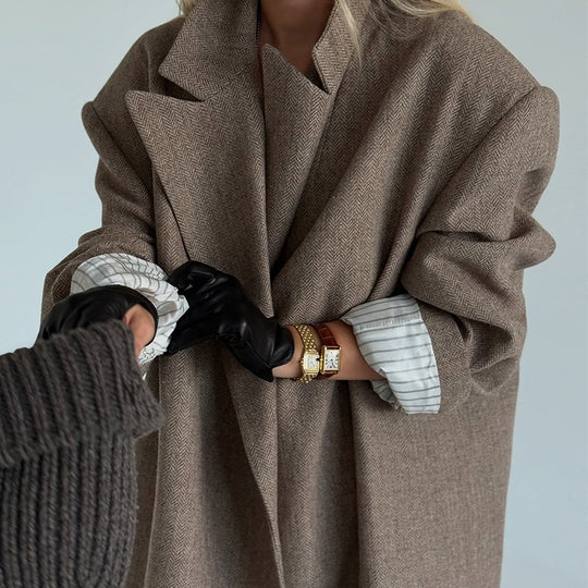 Damen eleganter Oversize-Trenchcoat R&B
