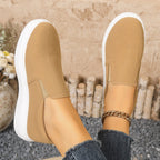 Damen Slip-On Sneakers mit atmungsaktiver Oberflächenstruktur und rutschfester Sohle
