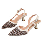 Damen Slingback Pumps mit elegantem Karo-Design R&B