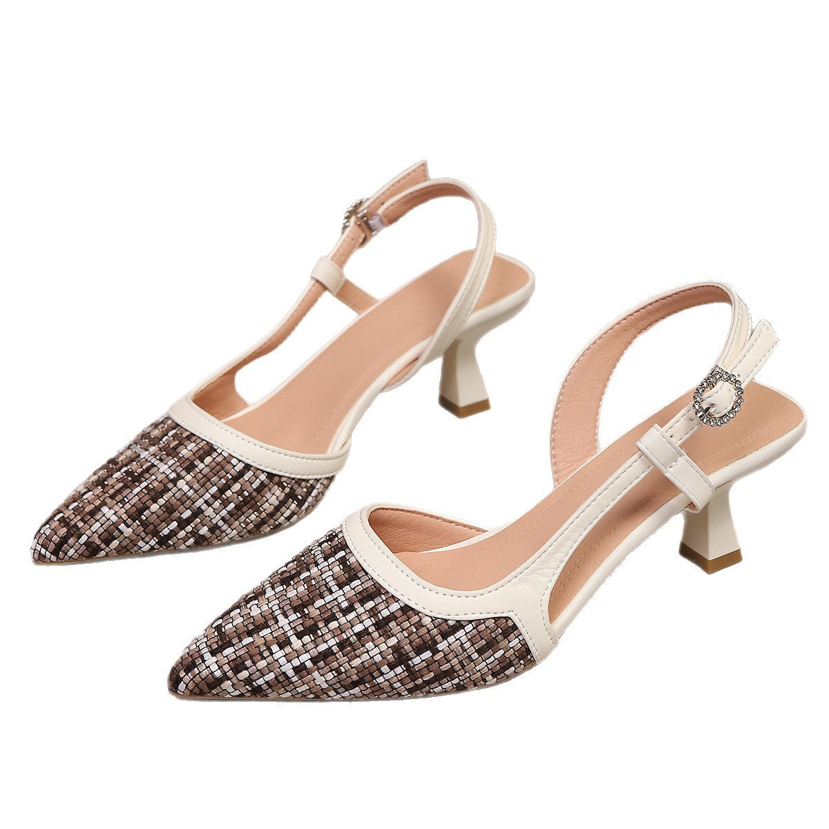 Damen Slingback Pumps mit elegantem Karo-Design R&B