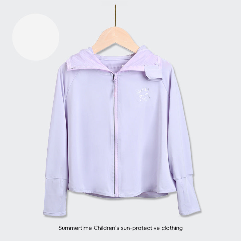 Kinder UV-Schutzjacke mit Kapuze und leichten atmungsaktiven Eigenschaften R&B