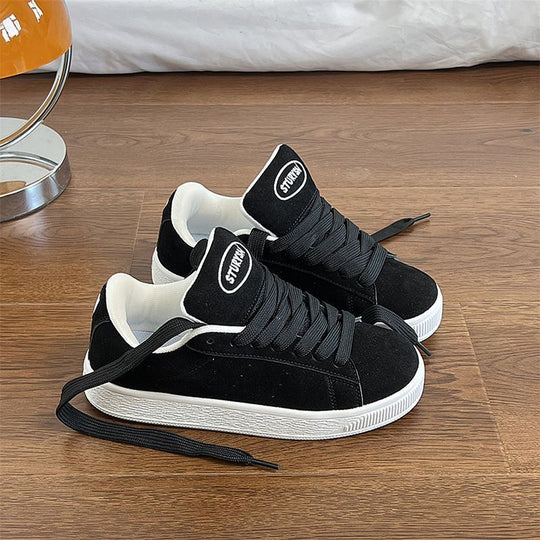 Damen Sportliche Sneakers mit weicher Veloursoberfläche und strapazierfähiger Gummisohle R&B