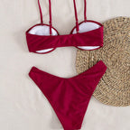Damen Bandeau-Bikini mit modischem Schnitt und verstellbaren Trägern R&B