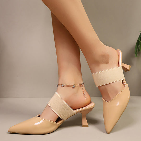 Damen elegante Slingback-Pantoletten mit verstellbarem Riemen R&B