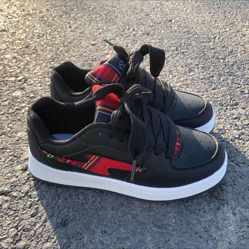 Damen Sneakers im modernen Karo-Design mit bequemer Dämpfung