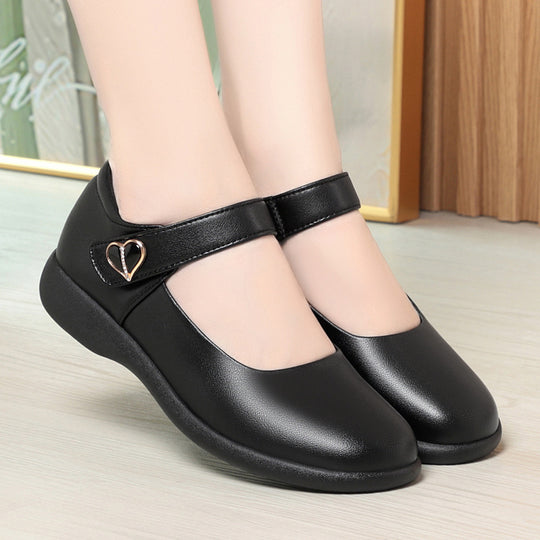Damen Komfortable Mary Jane Ballerinas mit atmungsaktiven Perforationen und verstellbarem Riemen R&B
