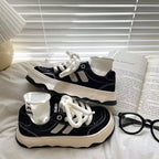 Damen modische Chunky Sneakers mit breiten Schnürsenkeln R&B