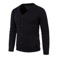 Herren stilvolle Strickjacke mit tiefem V-Ausschnitt und Knopfleiste R&B