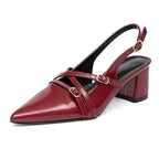 Damen Slingback-Pumps mit spitzem Absatz und elegantem Riemendesign R&B