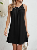 Damen lässiges Sommerkleid mit Spitzendetails und Hängeschlaufe R&B