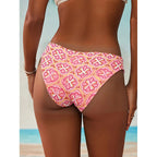 Damen Bikinislip mit floralem Muster und hohem Beinausschnitt R&B